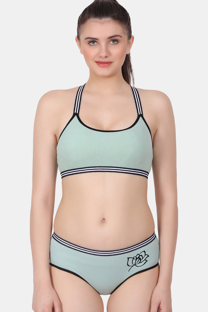 Sports Solid Lightly-Padded Everyday Bra-Panty Set PB010