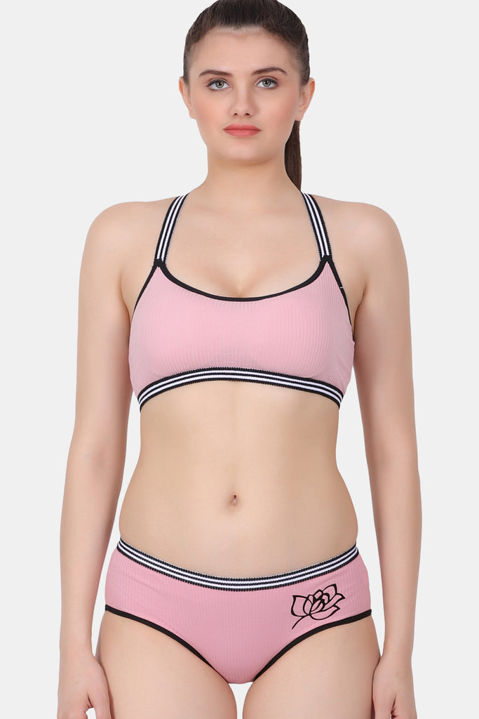 Sports Solid Lightly-Padded Everyday Bra-Panty Set PB010