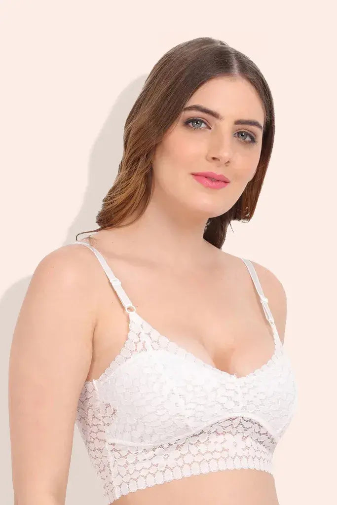 Amour Secrt Women's Lightly Padded Medium Coverage Extra Soft Lace Bralette PD53162