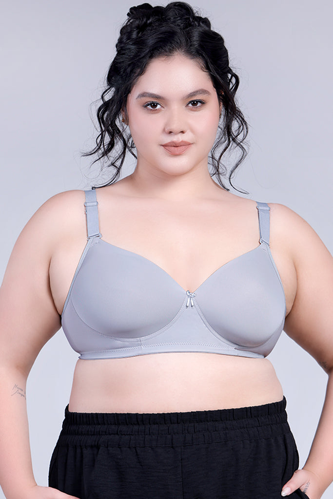 Amour Secrt Women's Seamless Lightly Padded Cool Nylon Spandex Fabric Solid Color Full Coverage T-shirt Bra