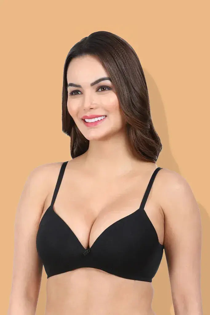 Amour Secrt Women's Full Coverage Light Padded 100% Cotton With Spandex T-Shirt Bra PD9334