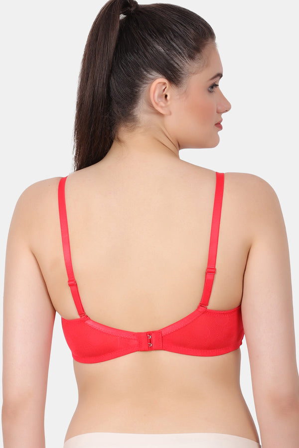 A fully coverage wire-free medium padded bra with designer jacquard spandex fabric for everyday wear  PDRKN001