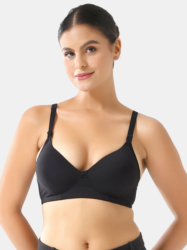 Amour Secrt Women's Double Push-Up Padded Lycra Solid Color Everyday Bra PDRKN017