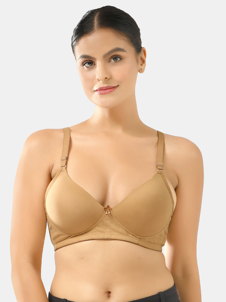 Amour Secrt Women's Seamless Double Push-Up Padded With Extra Soft Micro Spandex Fabric Everyday T-Shirt Bra PDRKN017