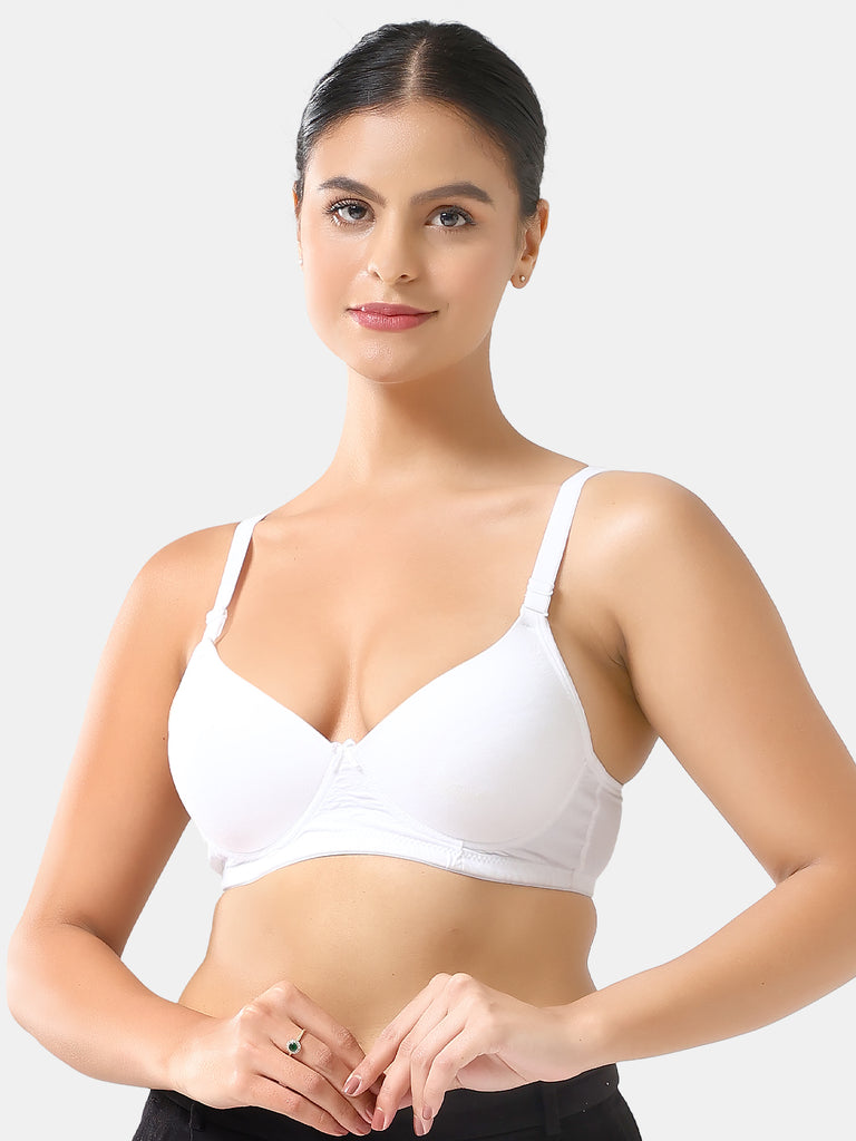 Amour Secrt Women's Seamless Double Push-Up Padded With Extra Soft Micro Spandex Fabric Everyday T-Shirt Bra PDRKN017