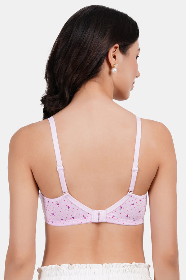 Women's Lightly Padded Polka Dots Print T-Shirt Bra PD005