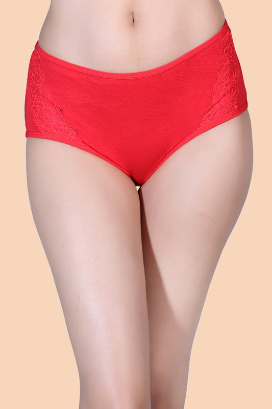 Women's Mid Waist Lace Hipster Panty P2049