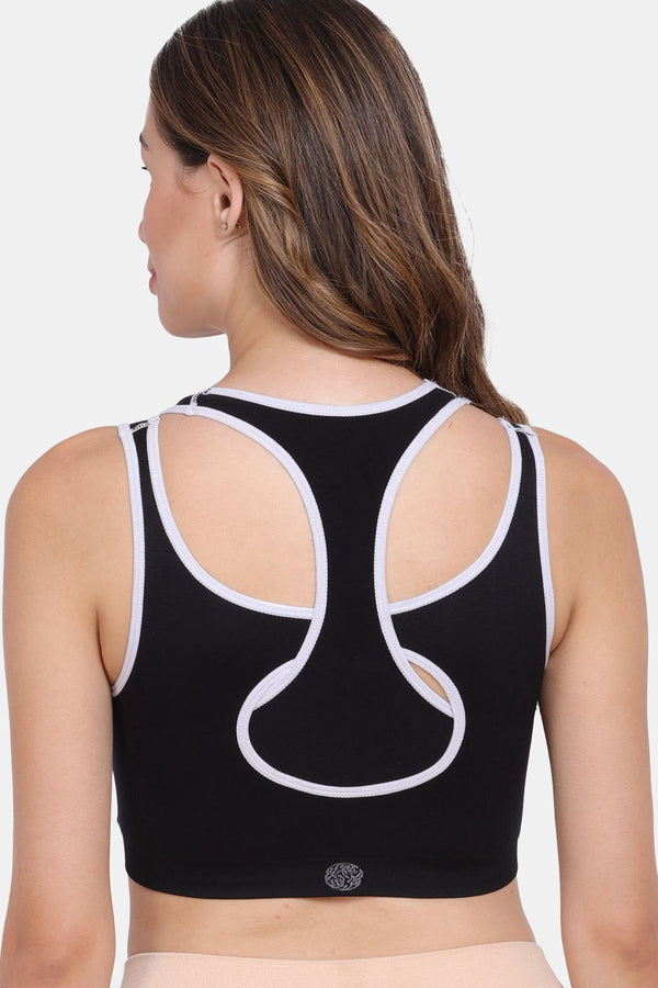 Amour Secrt Women's Nylon Spandex Seamless Removable Lightly Padded Sports Bra With Wicking Technology S001N