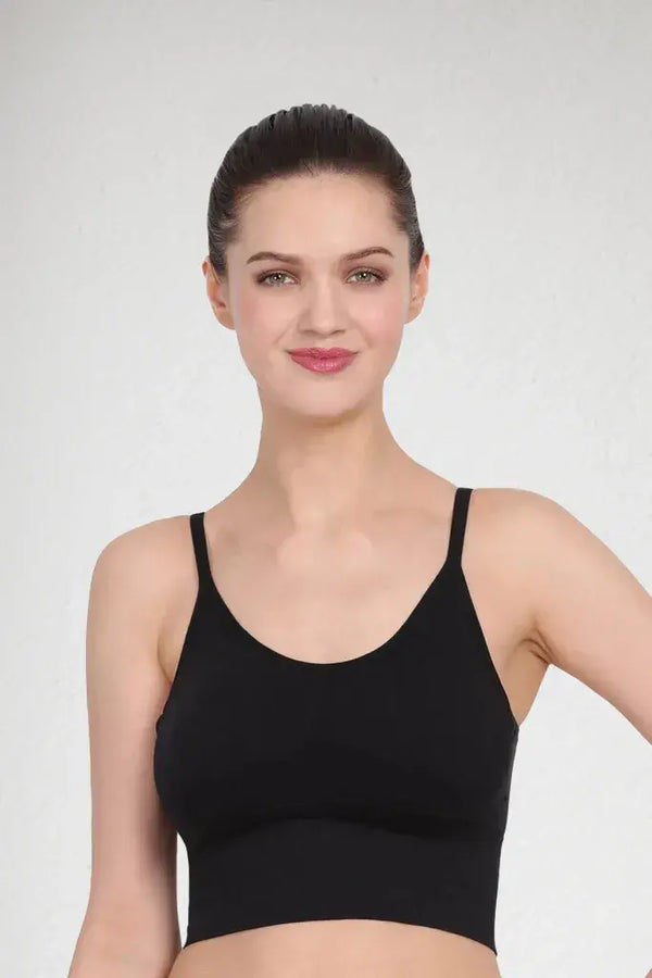 Amour Secrt Women's Seamless Lightly Padded Extra Smooth Nylon Lycra Fabric High Impact Sports Bra / Crop Top S3232