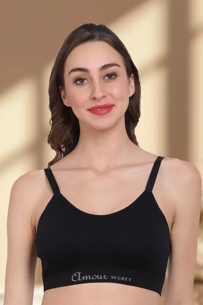 Amour Secrt Women's seamless Lightly Padded exrta soft nylon lycra lined fabric with adjustable straps full coverage teenager Bra S611N