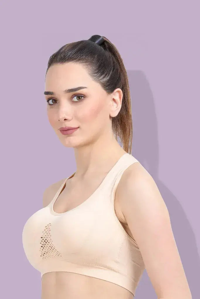 Amour Secrt Women's Lightly Padded Sports Bra Skin Free Size S6312