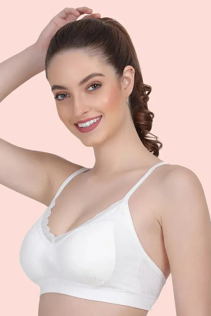 Amour Secrt Women's Seamless Lightly Padded Sey Design Nylon Spandex Fabric With Designer Neck Lace Medium Impact Sports Bra (S6638)