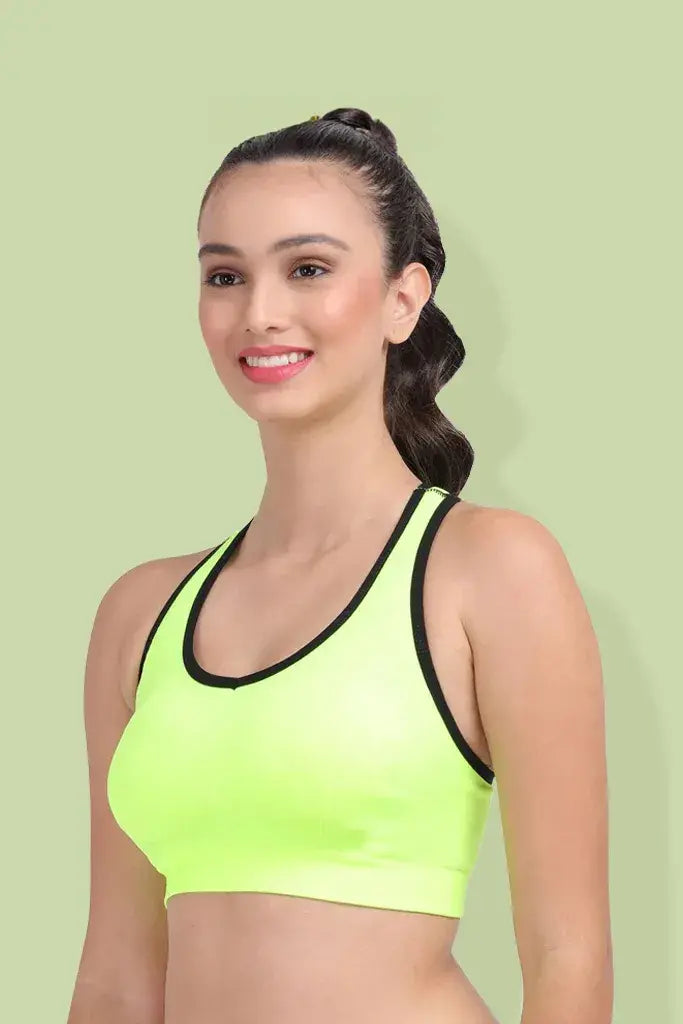 Amour Secrt Women's Seamless Lightly Padded extra smooth nylon lycrat Racerback with removable pads high support  Sports Bra S68045