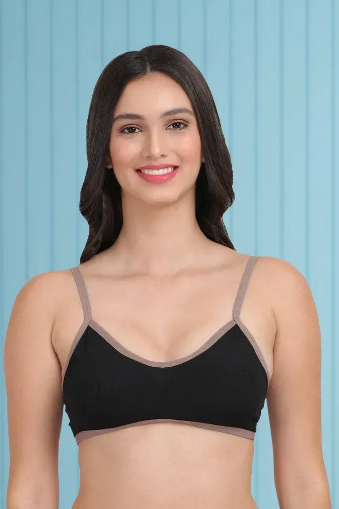 Amour Secrt Seamless Women's Lightly Padded Soft Nylon Spandex Lined Fabric Full Coverage Teenaer Bra S8192