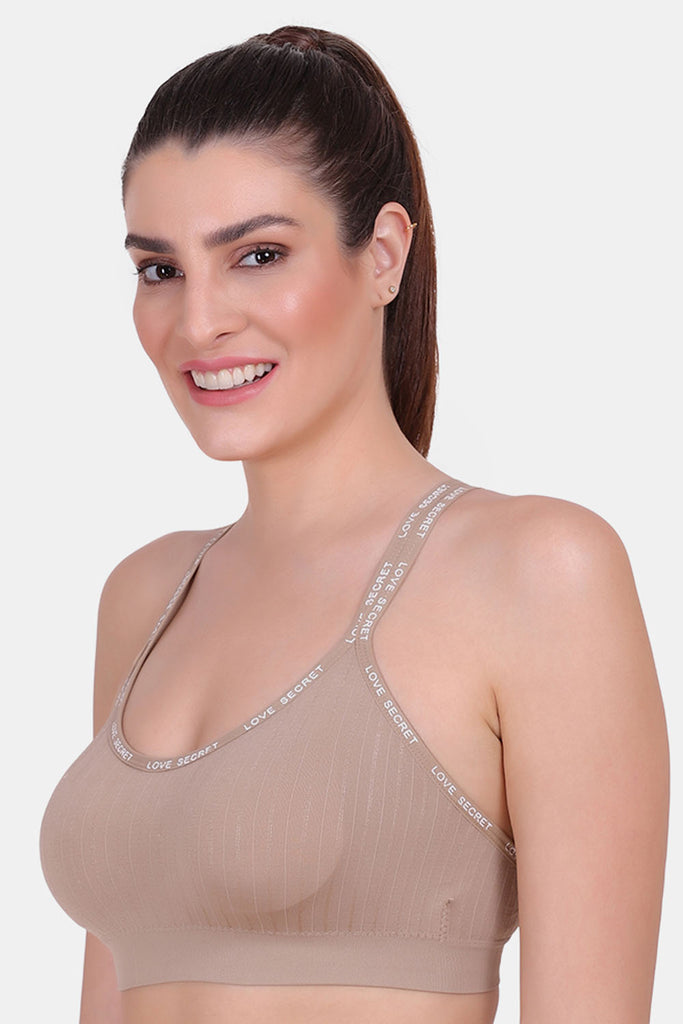 Amour Secrt Women's Nylon Spandex Seamless Lightly Padded Sports Bra With Removable Pad SB2004