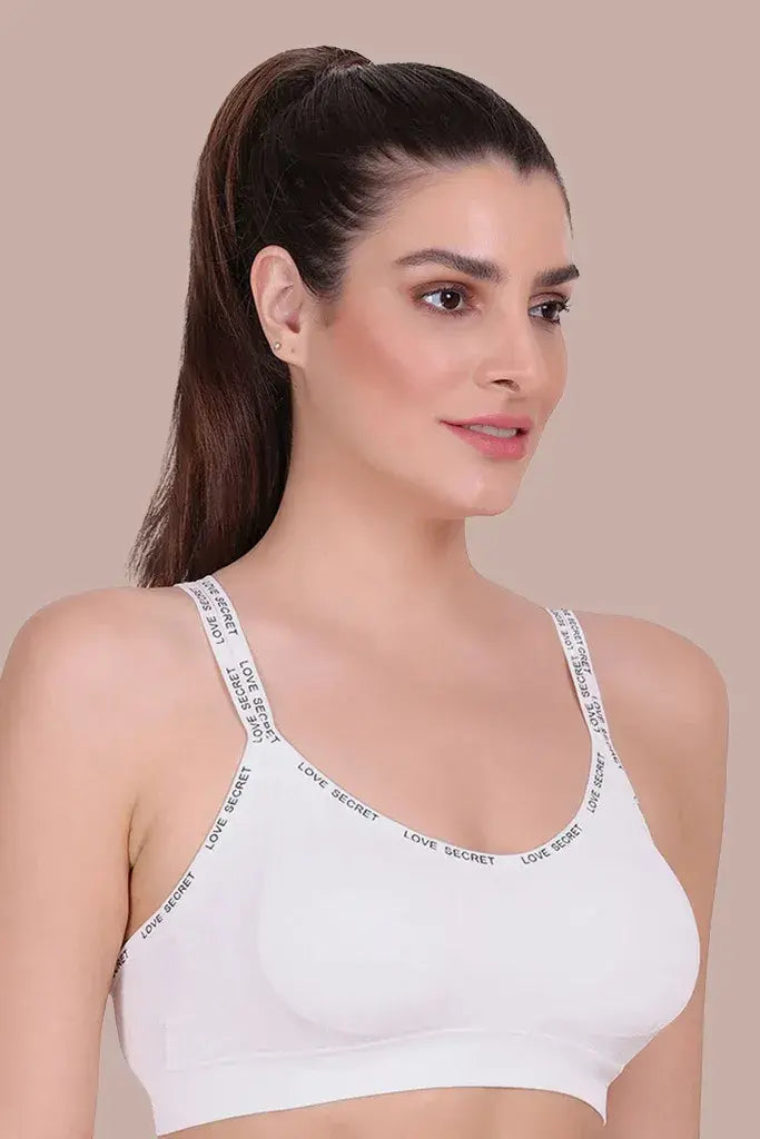 Amour Secrt Women's Nylon Spandex Seamless Lightly Padded Sports Bra With Removable Cup SB2004