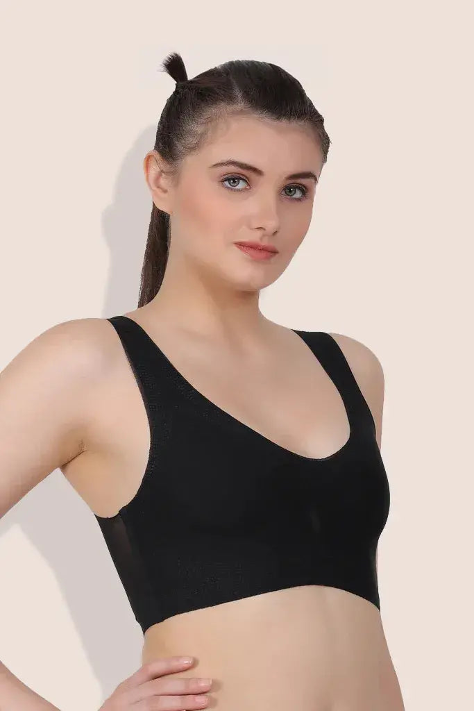 Amour Secrt women's seamless bonded light padded extra soft mesh lycra fabric full coverage teenager bra SB2023