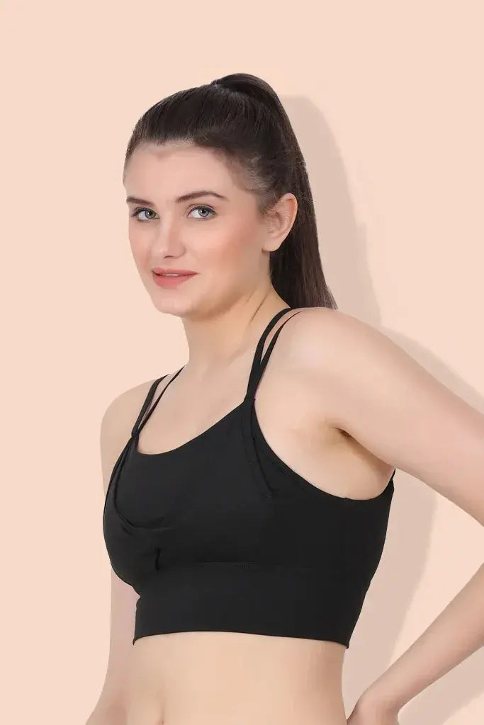 Amour Secrt Women's Seamed Lightly Padded Extra Soft Extremely Stretchable Polyamide Fabric Full Coverage for Terrific Support With Broad Waist band High Impact Yoga / Gym / Activewear / Sports Bra SB2140