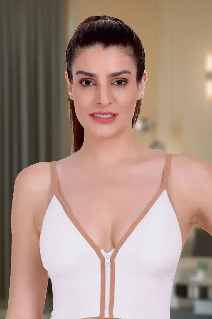 Amour Secrt Lightly seamless Padded extra soft nylon spandex fabric Front Open Zipper Sports / crop top Bra SB638