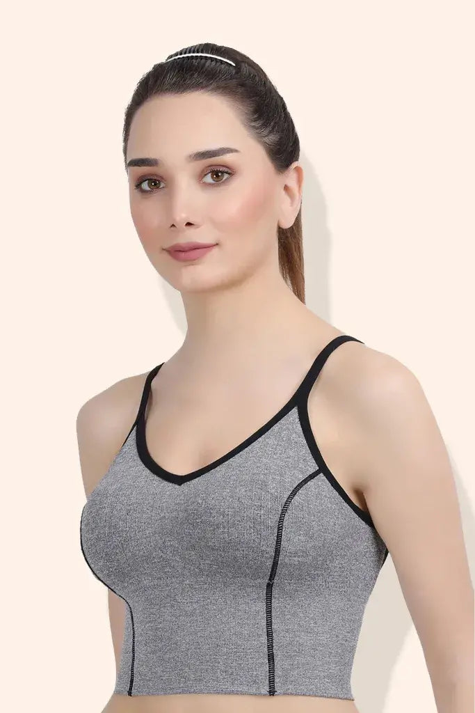 Amour Secrt Women's Seamless Lightly Padded Sey Design Nylon Spandex Jacquard Fabric with Adjustable Straps Full Coverage Teenager Crop Top Bra SKO2