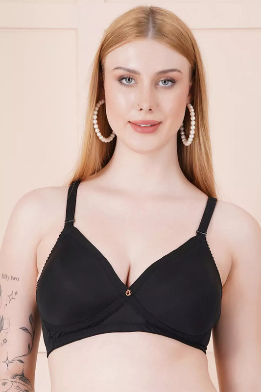 Women's Full Coverage Non-Wired Padded Bra with Cross Elastic Support ASB333