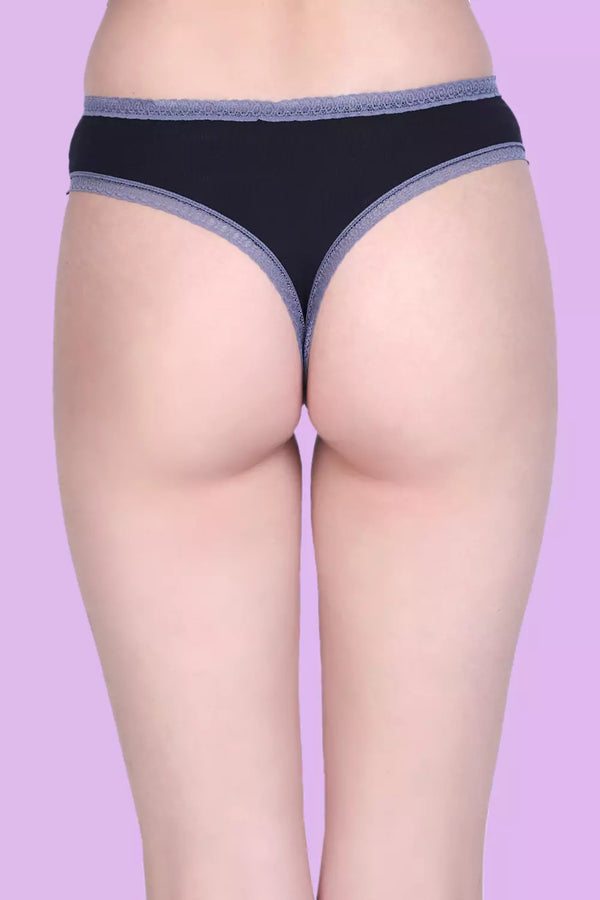 Women's Low Rise Solid Thong Panties P2020