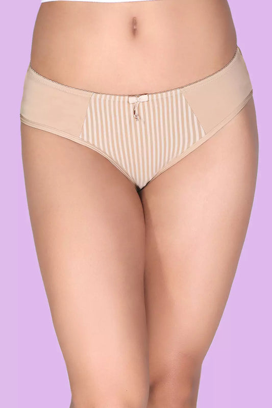 Women's Hipster Stripe Print Mid Rise Panty P015