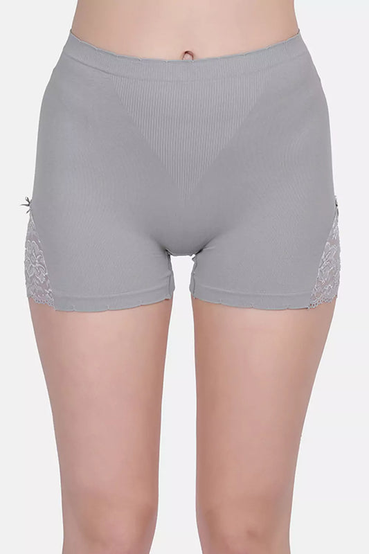 Women's High Rise Solid Boy Shorts Pany P026