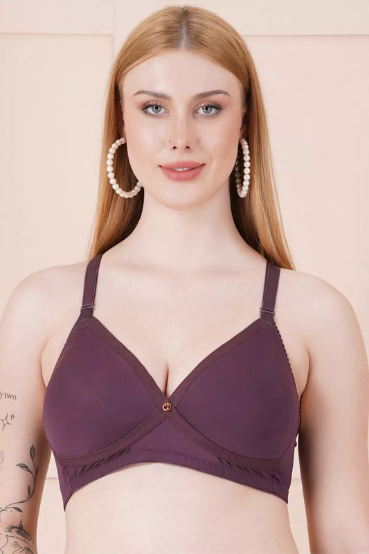Women's Full Coverage Non-Wired Padded Bra with Cross Elastic Support ASB333