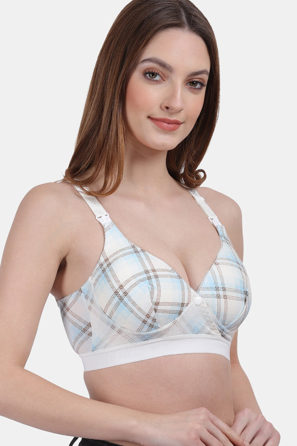 Amour Secrt Women's 100% Printed Cotton Spandex Lightly Padded Nursing / Maternity Bra PD1051