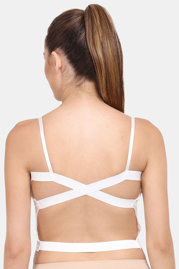 Amour Secrt Women's Seamless Lightly Padded Extra Soft Rayon Lycra fabric With Designer Elastic Back Demi Cup Camisole / Crop Top Bra S545