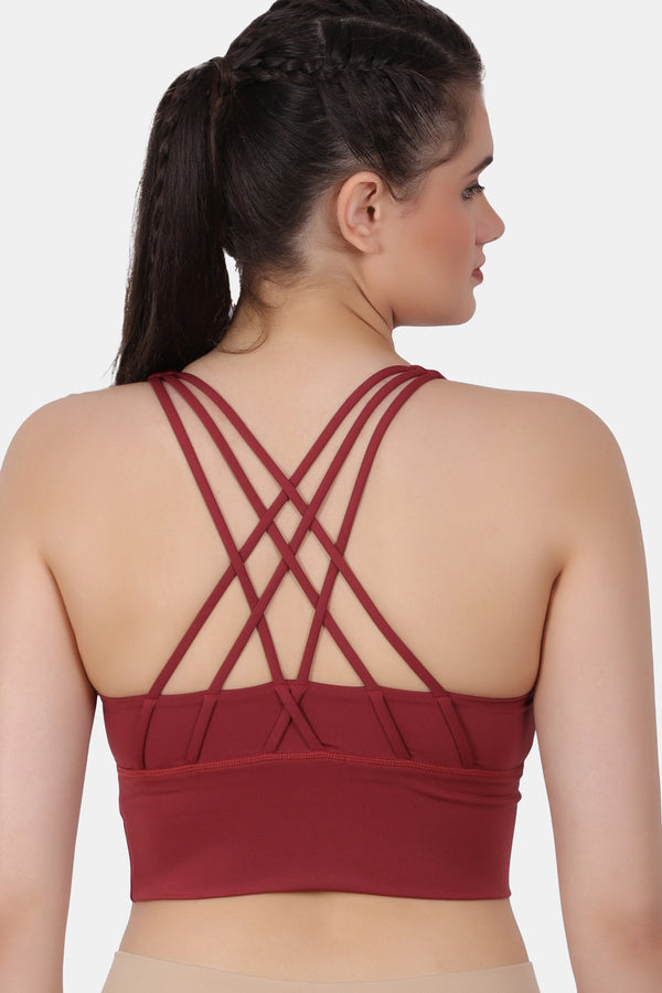 Padded Nylon Blend Full Coverage Outdoor, Yoga, Gym Sports Bra For Women SB2092